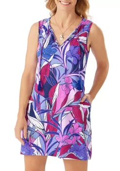 Tommy Bahama® Linework Leaves Split Neck Spa Dress Swim Coverup -Tommy Bahama® Shop Belk 1048
