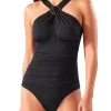 Tommy Bahama® Pearl Solid Over The Shoulder High Neck One-Piece Swimsuit -Tommy Bahama® Shop Belk 1054
