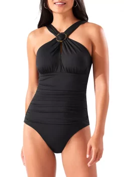 Tommy Bahama® Pearl Solid Over The Shoulder High Neck One-Piece Swimsuit -Tommy Bahama® Shop Belk 1057