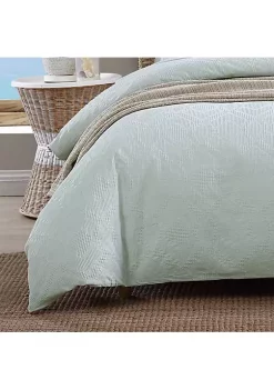 Tommy Bahama Textured Waffle 100% Cotton - 3 Piece- Comforter Bedding Set