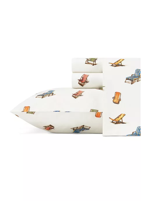 Tommy Bahama Beach Chairs 4-Piece Graphic Cotton Sheet Set 7 Tommy Bahama Beach Chairs 4-Piece Graphic Cotton Sheet Set - Image 5