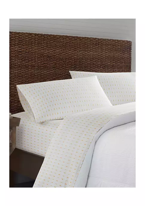 Tommy Bahama Pineapple Pinstripe 4-Piece Cotton Sheet Set 5 Tommy Bahama Pineapple Pinstripe 4-Piece Cotton Sheet Set - Image 3