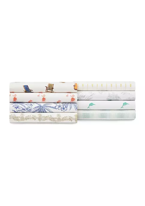 Tommy Bahama Pineapple Pinstripe 4-Piece Cotton Sheet Set 6 Tommy Bahama Pineapple Pinstripe 4-Piece Cotton Sheet Set - Image 4