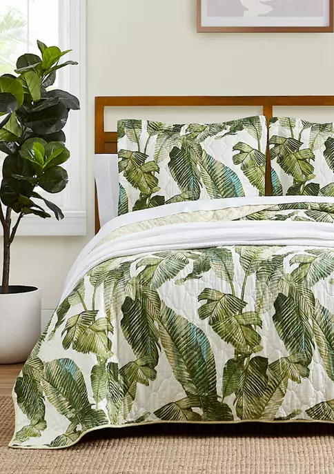 Tommy Bahama Fiesta Palms 2-Piece Floral Cotton Quilt Set 4 Tommy Bahama Fiesta Palms 2-Piece Floral Cotton Quilt Set - Image 2