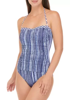 Tommy Bahama® Sanibelle Blues Shirred Bandeau Swimsuit -Tommy Bahama® Shop Belk 980