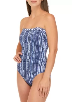 Tommy Bahama® Sanibelle Blues Shirred Bandeau Swimsuit -Tommy Bahama® Shop Belk 981